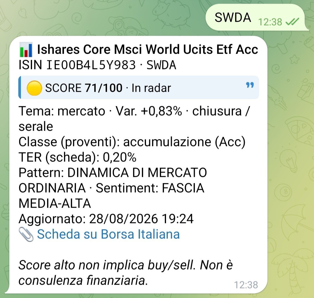 Scheda lookup SWDA dal bot